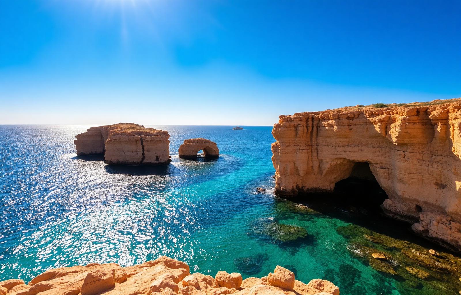 Cape Greco coastline with warm natural Mediterranean tones